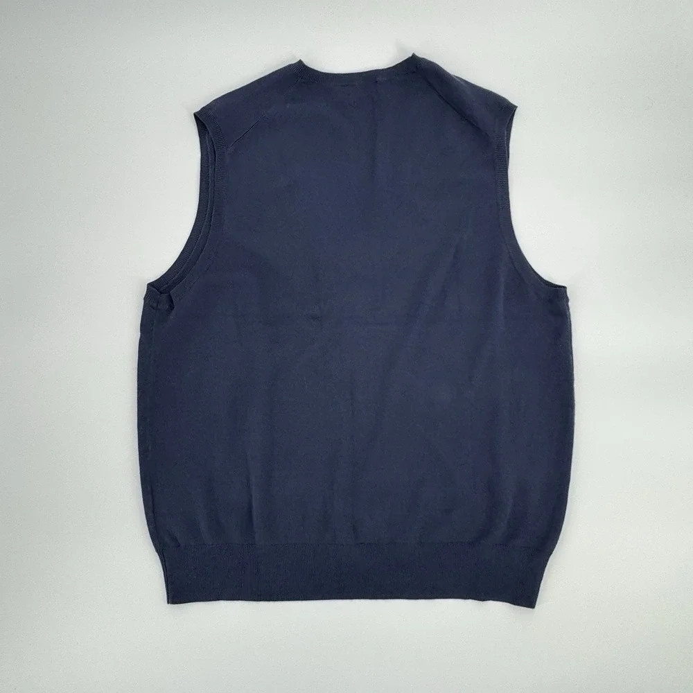 Polo Ralph Lauren Men's Sweater‎ Vest XL Blue Knit 100% Pima Cotton Golf Preppy